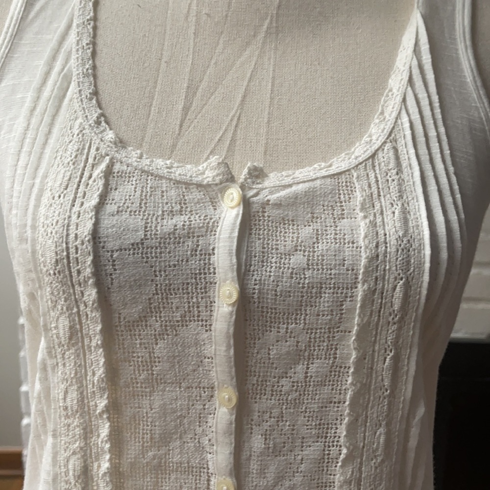 RALPH LAUREN Top M | Denim & Supply Summer Top | Silky Luxury Cotton | IVORY - Picture 2 of 9